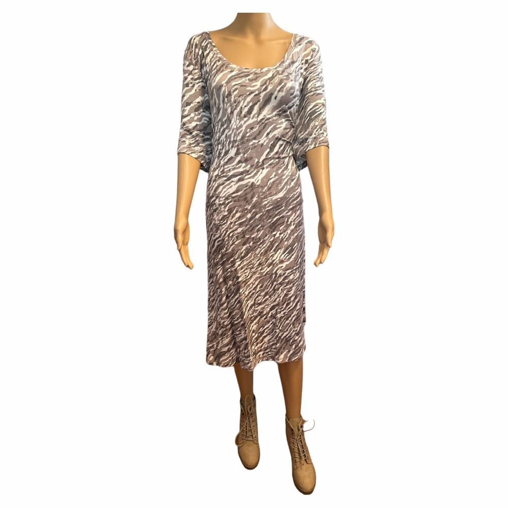 ISAAC MIZRAHI - Camo Print Swing Dress in Brown or Blue NEW